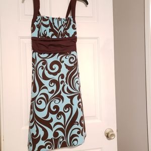 Dress Barn mint and brown paisley dress